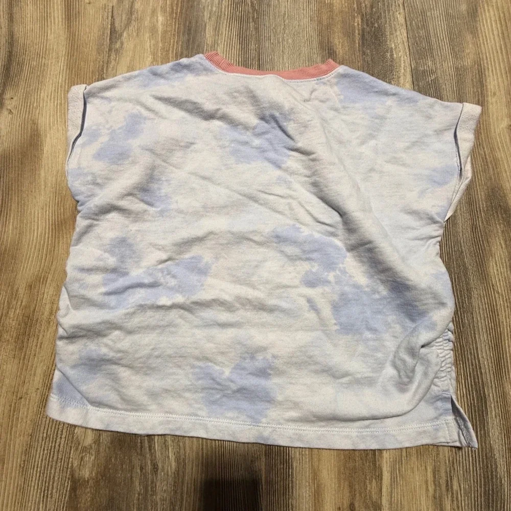 Retro Kids OshKosh B'gosh Short Sleeve Sweatshirt Blue Tie Dye Top Playwear